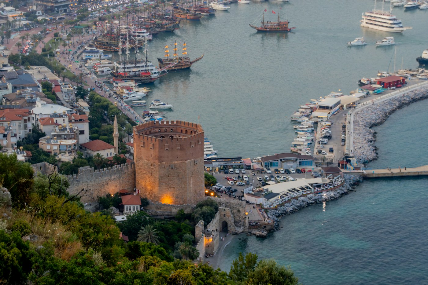 Red Tower and Alanya harbour