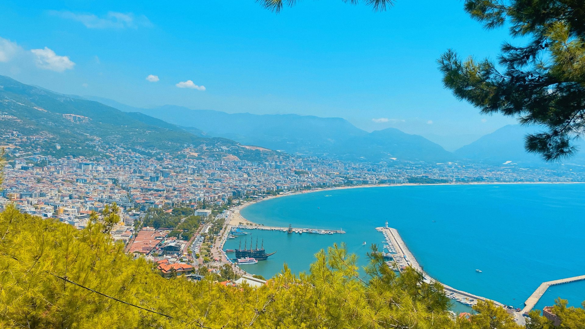 The harbour and coast seen from Alanya Castle