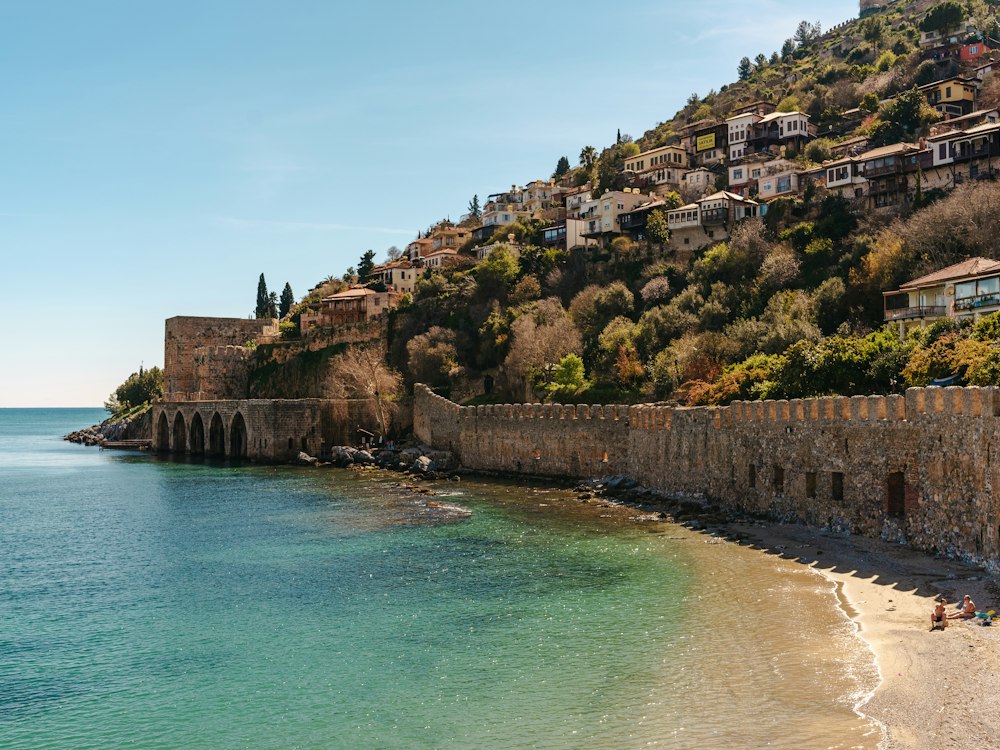 The historic Shipyard and the small beach in front of it